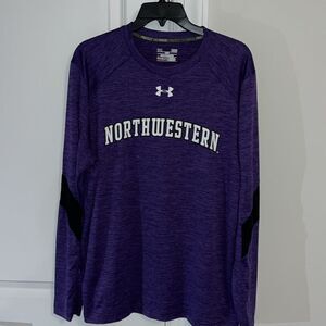 New Under Armour Northwestern Wildcats Pound The Rock Basketball 🏀 T Shirt LS L